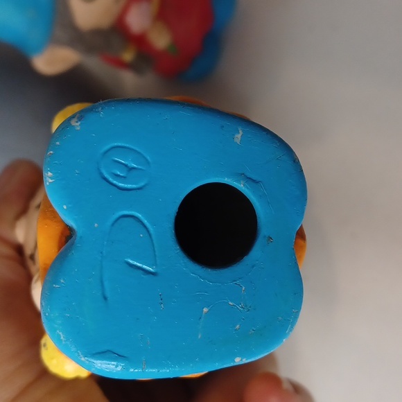 Ceramic Gnome Figurines Set of Four with Garden Mushroom Hand Painted - Picture 4 of 14